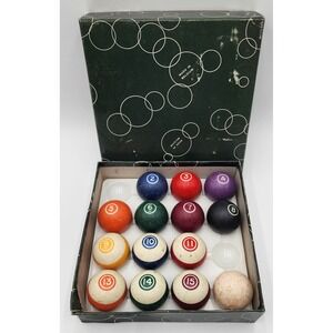 Vintage Aramith Billiard Pool Balls Set Numbered Balls Belgium Made PLEASE READ